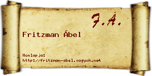 Fritzman Ábel névjegykártya